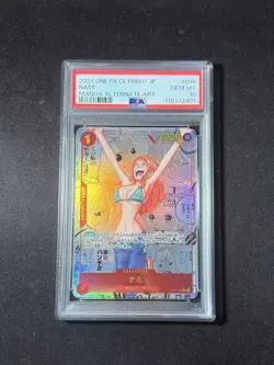 2024 ONE PIECE JPN PRB01-PREMIUM BOOSTER MANGA ALT ART #016 NAMI PSA 10 #2 ER26 - Image 1
