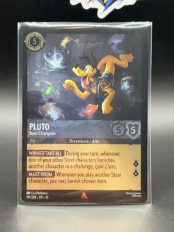 191/204 Pluto - Steel Champion Rare Disney Lorcana Set 10 Cold Foil - Image 1