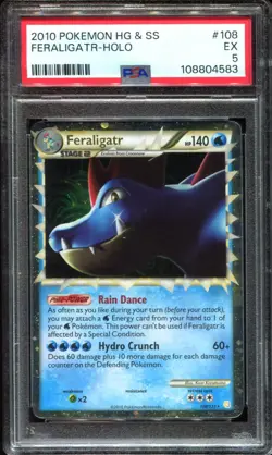 Feraligatr 108/123 Holo Rare PSA 5 HeartGold SoulSilver Pokemon Card - Image 1