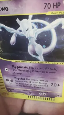 Pokemon TCG Mewtwo Holo Rare Expedition Card # 20/165 Swirl* Nintendo Ereader LP - Image 2