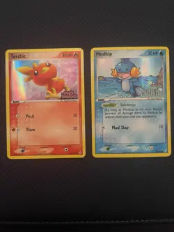 Pokemon TCG Torchic And Mudkip Holo Stamped Cards - Image 2