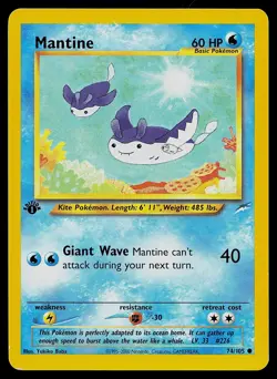 Pokemon Card Mantine 74/105 Neo Destiny 1st Edition - Image 1