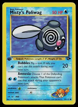 Pokemon Card Misty's Poliwag 89/132 Gym Challenge 1st Edition - Image 1