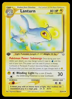 Pokemon Card Lanturn 32/64 Neo Revelation 1st Edition - Image 1