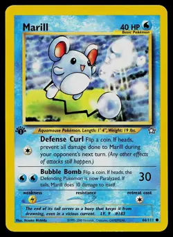 Pokemon Card Marill 66/111 Neo Genesis 1st Edition - Image 1