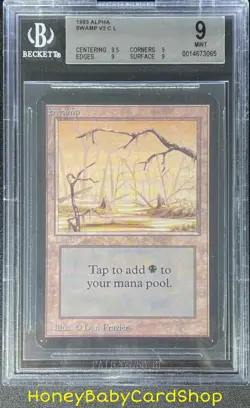 MTG Limited Edition Alpha 1993 Swamp (B) BGS 9.0Q+ (Baby Quad+) MINT 93/94 - Image 1