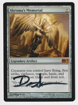 Signed Akroma's Memorial Proof Sketch LP Magic 2013 M13 Artist Dan Scott MTG AP! - Image 2