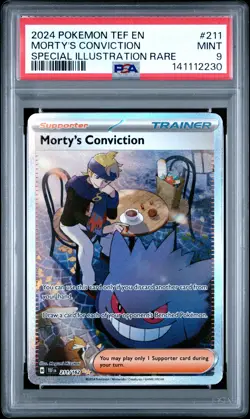 Morty's Conviction 211/162 Special Illustration Rare Pokemon PSA 9 *230 - Image 1