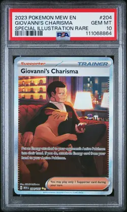 2023 POKEMON MEW EN-151 SPECIAL ILLUSTRATION RARE GIOVANNI'S CHARISMA PSA 10 - Image 1