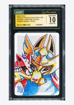 Pokemon CGC 10 GEM MINT AUTO 10 Spare Card Yukina Suzuki 2023 Old Maid Japanese - Image 1