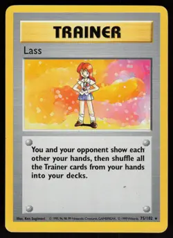 Lass 75/102 Rare Base Set Shadowless Pokemon - Image 1