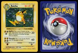 Raichu 14/102 Shadowless Holo Rare Base Set Pokemon - Image 3