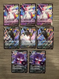 Pokemon TCG Full Art V Lot Of 8 Dark Sylveon Promo Umbreon Gengar NM - Image 2