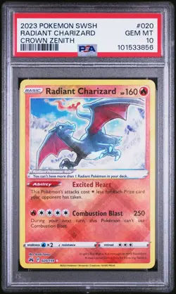 [PSA 10] Radiant Charizard Crown Zenith #020 Pokemon - Image 1