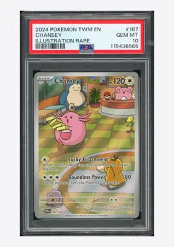 Pokemon PSA 10 Chansey Illustration Rare 2024 187/167 TWM English - Image 1