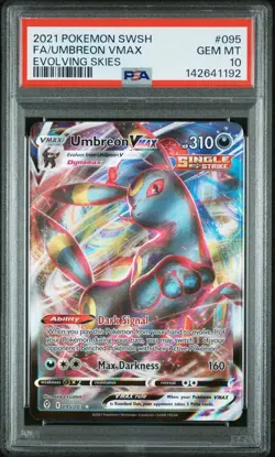 Pokemon Umbreon VMAX 095/203 SWSH07: Evolving Skies Holo PSA 10 - Image 1