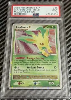2008 Pokemon D&P Majestic Dawn # 99 Leafeon LV.X PSA 9 Card MINT Diamond & Pearl - Image 4