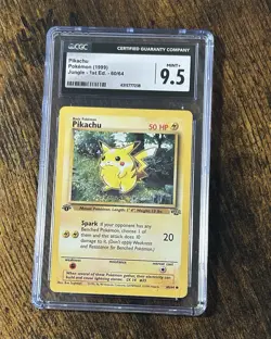 CGC GEM MINT Pikachu 1999 Jungle 1st Edition 60/64 Pokemon Card CGC 9.5 Rare - Image 1