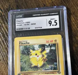 CGC GEM MINT Pikachu 1999 Jungle 1st Edition 60/64 Pokemon Card CGC 9.5 Rare - Image 2