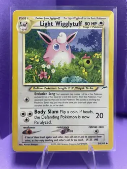Pokemon TCG Light Wigglytuff Card #54/105 Neo Destiny Non-Holo Heavily Played - Image 1