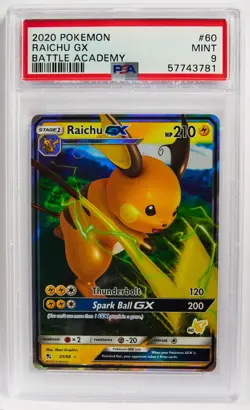 Raichu GX 020/068 PSA 9 Hidden Fates 2019 Holo English Pokemon Card Slab - Image 1