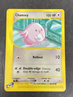 Pokemon TCG Chansey Aquapolis 69/147 Regular Non Holo Common Card - Image 1