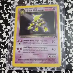 Pokemon Dark Alakazam Team Rocket Rare Card 1/82 60 HP 2000 Ken Sugimori - Image 1