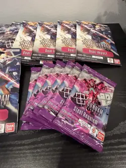 Gundam Card Game TCG: Steel Requiem 6 Sealed Packs + Dual Impact 12 Sealed Packs - Image 2
