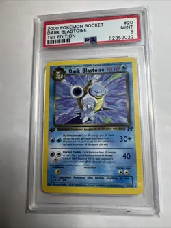 2000 Pokemon Team Rocket 1st Ed. Dark Blastoise NON-HOLO #20 PSA 9 Fresh Grade - Image 1