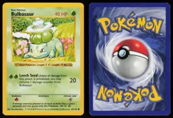 Bulbasaur 44/102 Common Base Set Shadowless Pokemon - Image 3