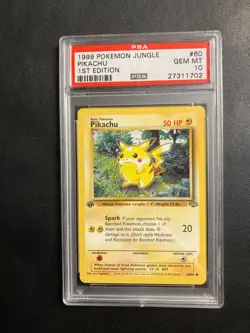 PSA 10 Jungle Pikachu 1st edition Gem Mint Rare Vintage Pokemon Card - Image 1