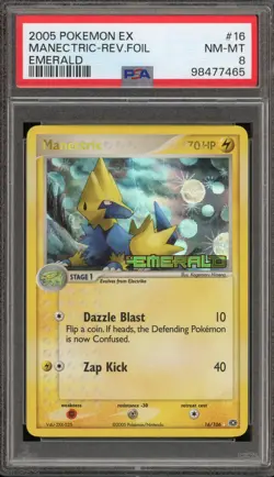 Pokemon Manectric EX Emerald Reverse Holo Rare #16 PSA 8 - Image 1