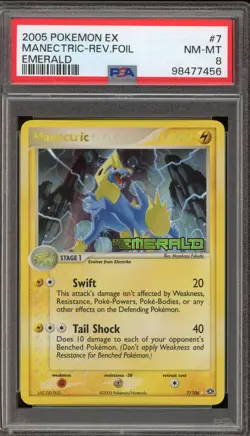 Pokemon Manectric EX Emerald Reverse Holo Rare #7 PSA 8 - Image 1