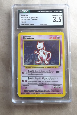 1999 Pokemon TCG Mewtwo Base Set 10/102 Holo CGC GRADED VERY GOOD+ 3.5 - Image 1