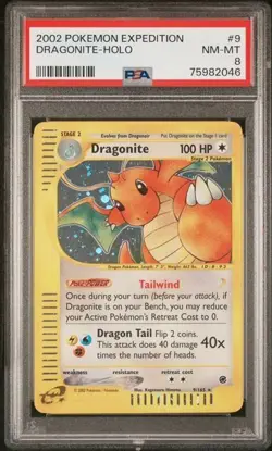 Pokemon TCG - Dragonite Holo #9 - 2002 Expedition - PSA 8 Mint - Image 1