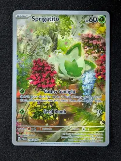 2023 Pokemon SPRIGATITO 196/193 Paldea Evolved Illustration Rare Holo English - Image 1