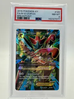2016 Pokemon XY Mega M Scizor EX Breakpoint #120 PSA 8 - Image 1