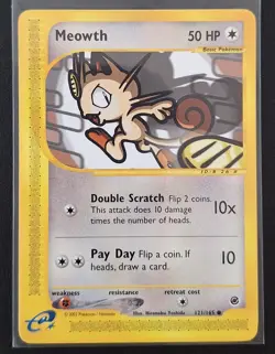 Pokemon -Meowth 121/165 - Common- Expedition- Mint - Image 1