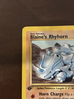 Pokemon TCG Blaine's Rhyhorn Gym Challenge 1st Edition Common 60 HP 65/132 - Image 3