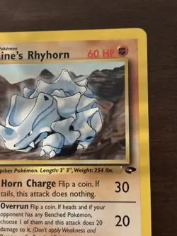Pokemon TCG Blaine's Rhyhorn Gym Challenge 1st Edition Common 60 HP 65/132 - Image 4