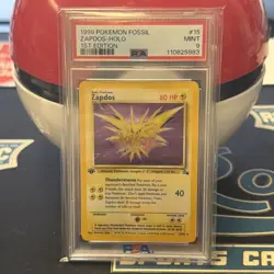 Pokemon Fossil 1st Edition Zapdos PSA 9 Holo (1197) #15 - Image 1