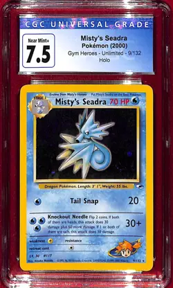 CGC 7.5 2000 Pokemon Gym Heroes Prerelease Misty's Seadra #9 - Image 1