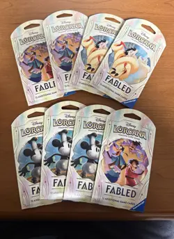Disney Lorcana Fabled Sleeved Booster Packs (Random Artwork, Lot of 8) - Image 1
