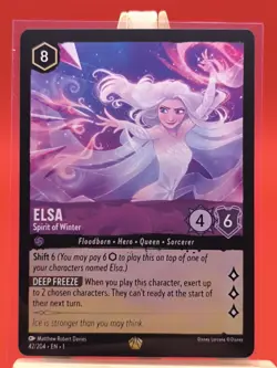Elsa Spirit Of Winter 42/204 Legendary The First Chapter Disney Lorcana Card New - Image 1