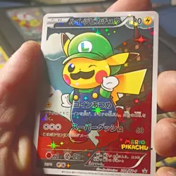 Pokemon Luigi Pikachu XY-P Promo 296/XY-P Full Art Holo Card Japanese - Image 1