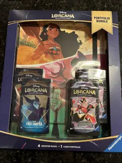 TCG Disney Lorcana Portfolio Bundle [4 Booster Packs & 1 Card Portfolio] - Image 1