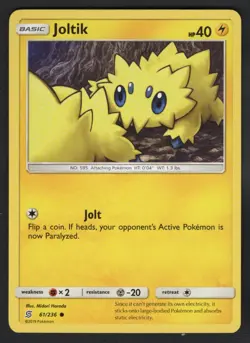 2019 POKEMON SUN & MOON UNIFIED MINDS [S&M] GAME CARD - 61 Joltik COMMON /236 - Image 1