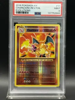 Pokemon XY Evolutions 2016 #11 CHARIZARD-Rev.Foil PSA 9 Clean Card 🔥 - Image 1