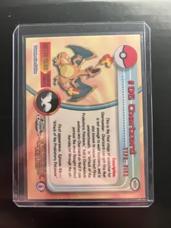 NM 2000 Pokemon Topps Chrome TV CHARIZARD #06 Base BC Foil - Get It Graded! Card - Image 2