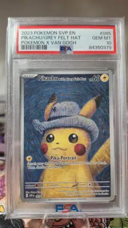 PSA 10 Pikachu Grey Felt Hat Promo Card Pokemon x Van Gogh Museum SVP EN 085 - Image 1